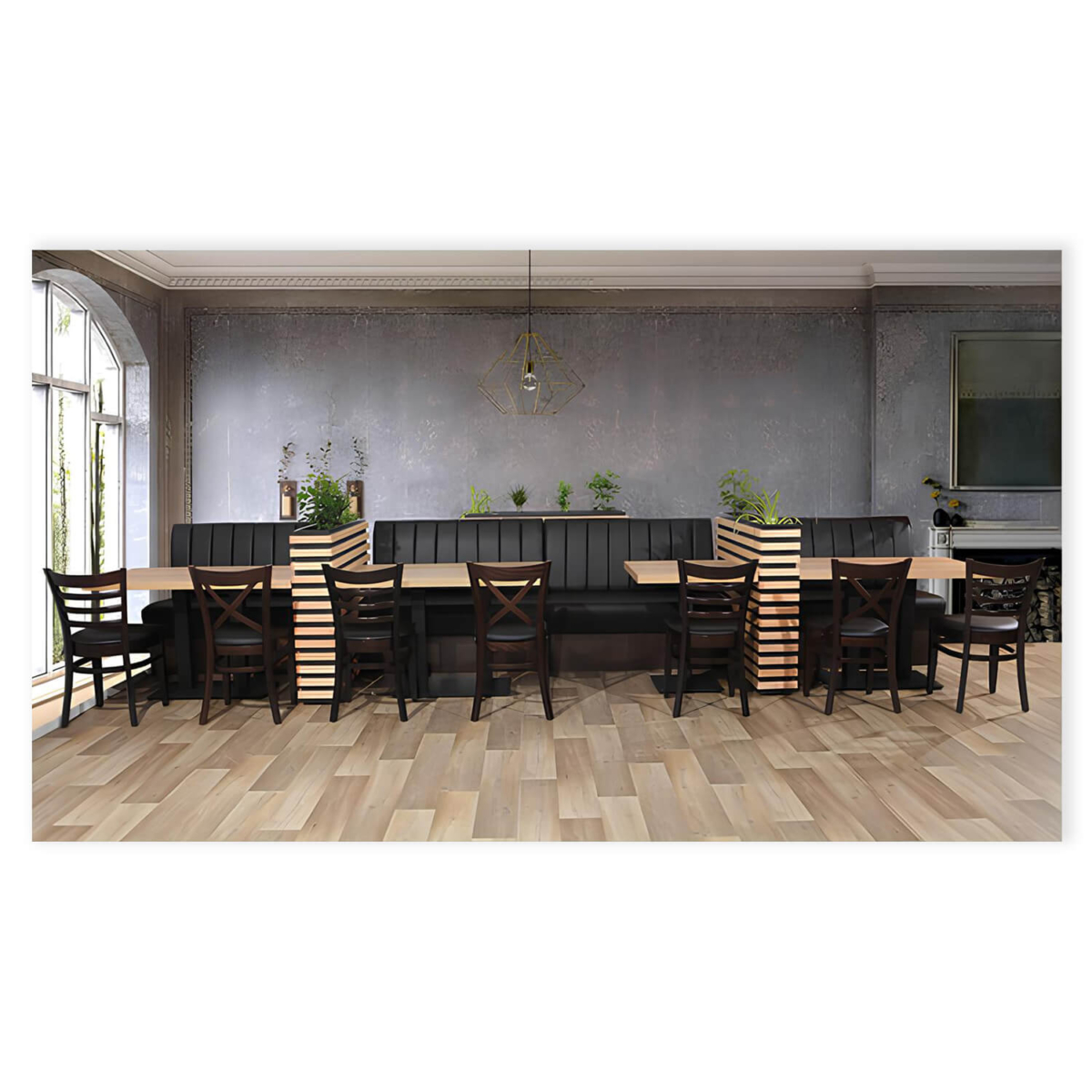 Horeca-Houten-Stoel-Lila-Zwart-Model-2