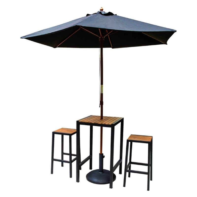 Horeca Bartafel Vierkante - Staal Acaciahout 60x60 Cm - M