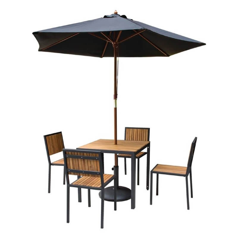 Horeca Bartafel Vierkante - Staal Acaciahout 80x80 Cm - M