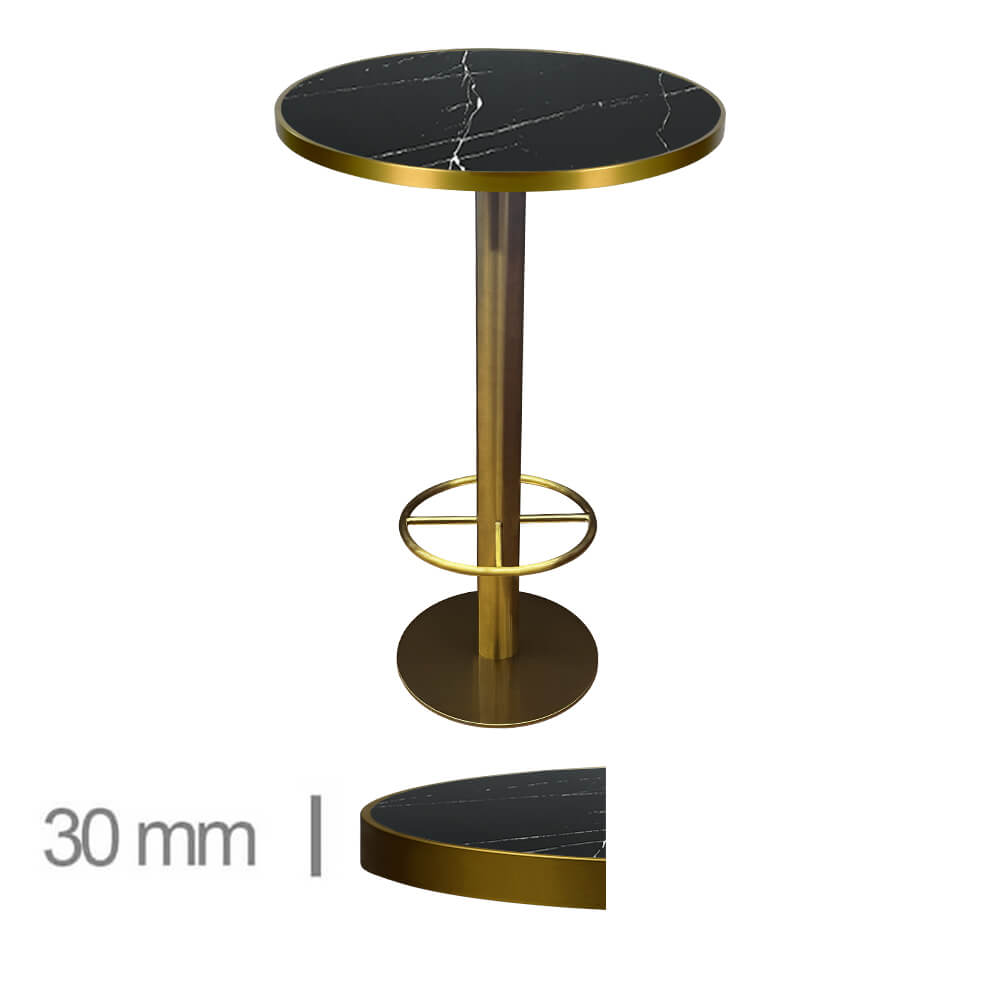 Horeca-Statafel-Faux-Marmer-R60-Hoogte-111-Cm+B-339H+F GOLD