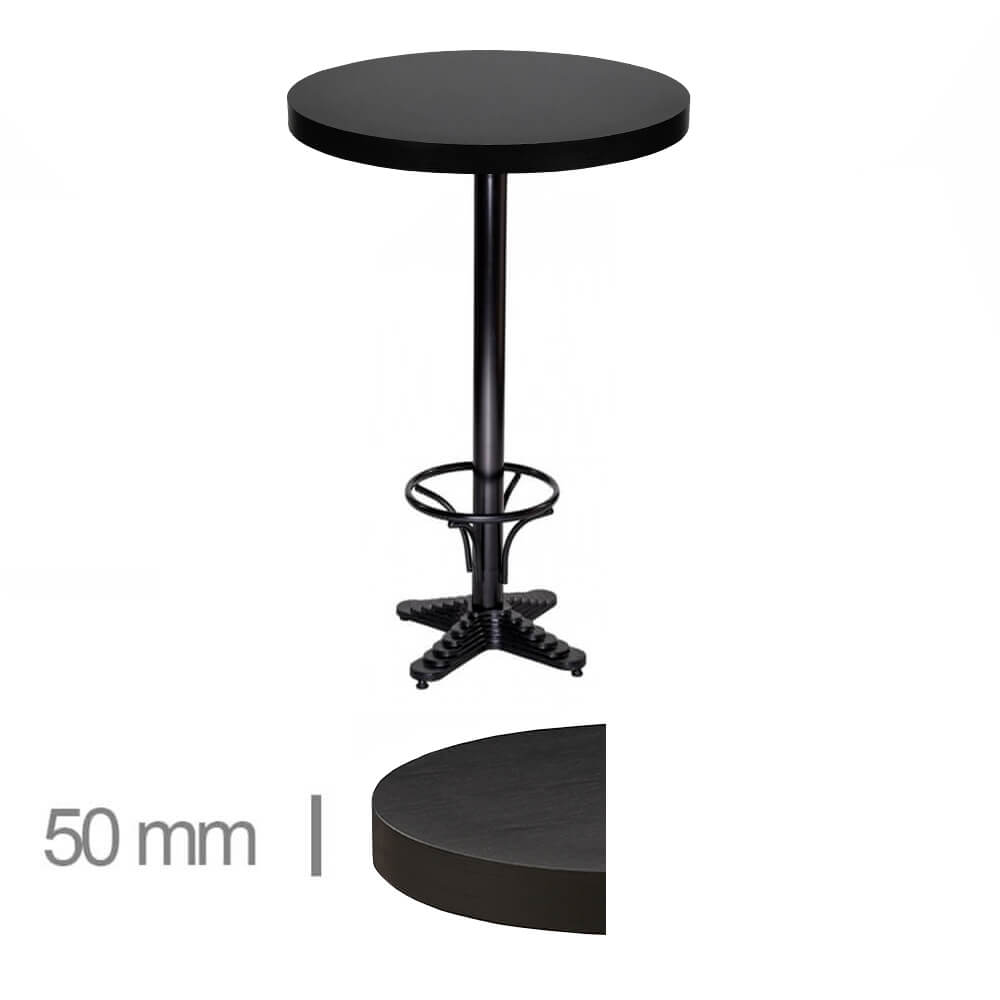 Horeca-Statafel-Rond-Dublin-Zwart-60-Cm-Hoogte-110-Cm