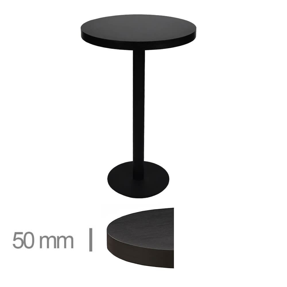 Horeca-Statafel-Rond-Dublin-Zwart-60-Cm-Hoogte-113-Cm