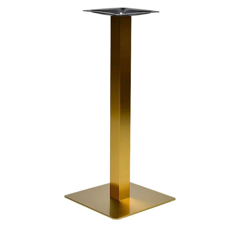 Horeca-Statafelonderstel-Roestvrij-Staal-En-Ijzer-45×45-Hoogte-108-Cm-Goud