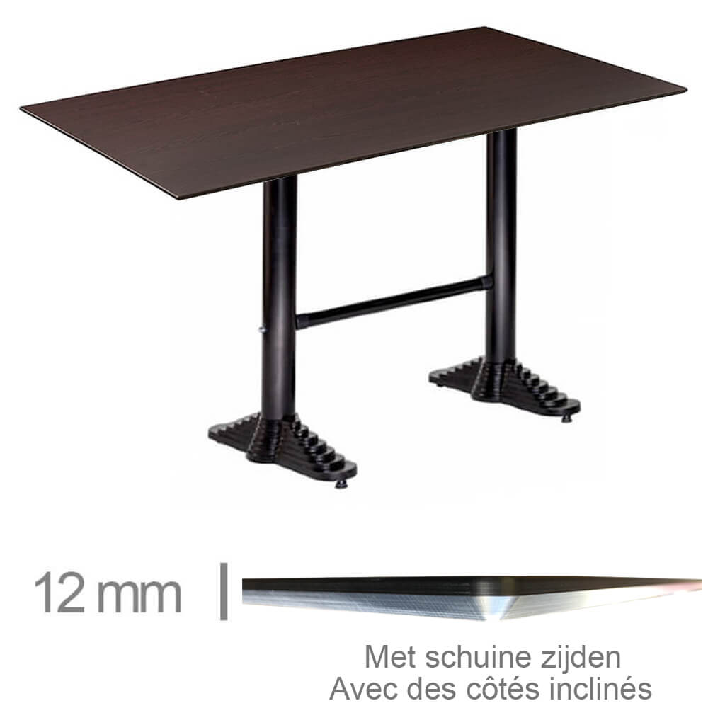 Horeca-Tafel-Compact-Wenge-69x120-Cm-Met-Onderstel-4-12mm-NL-FR