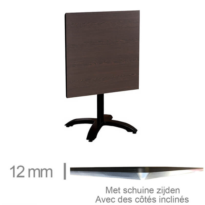 Horeca-Tafel-Compact-Wenge-69×69-Cm-Met-Klaponderstel-Z