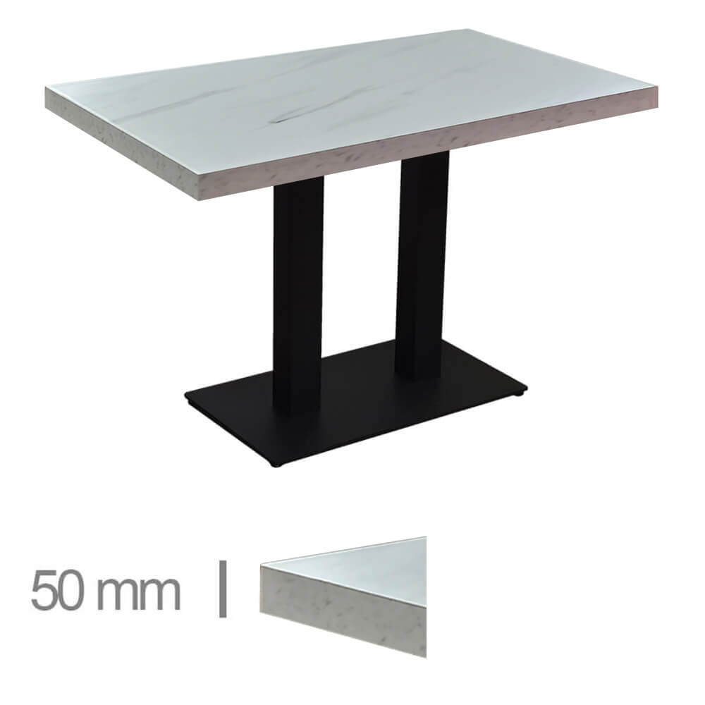 Horeca-Tafel-Dublin-Marmer-Wit-70x120-Cm-Met-Onderstel