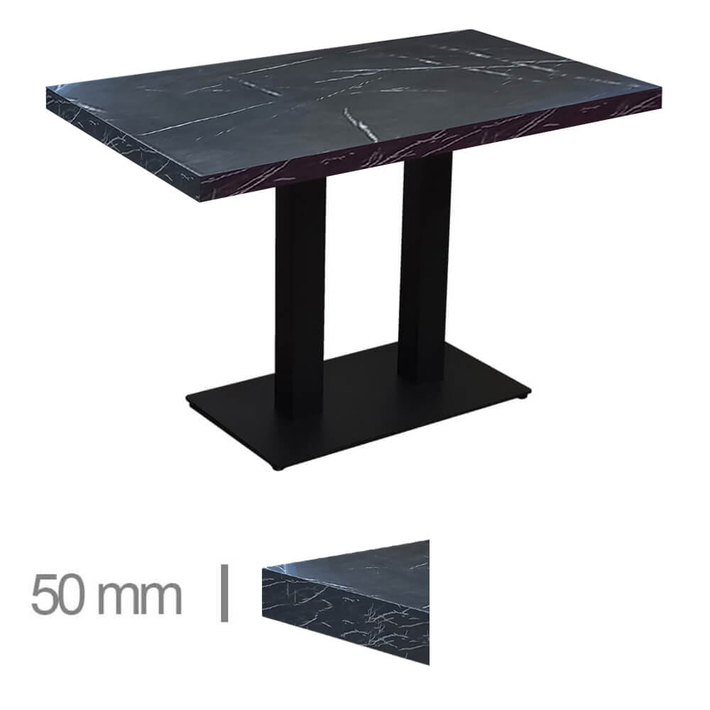 Horeca-Tafel-Dublin-Marmer-Zwart-70x120-Cm-Met-Onderstel