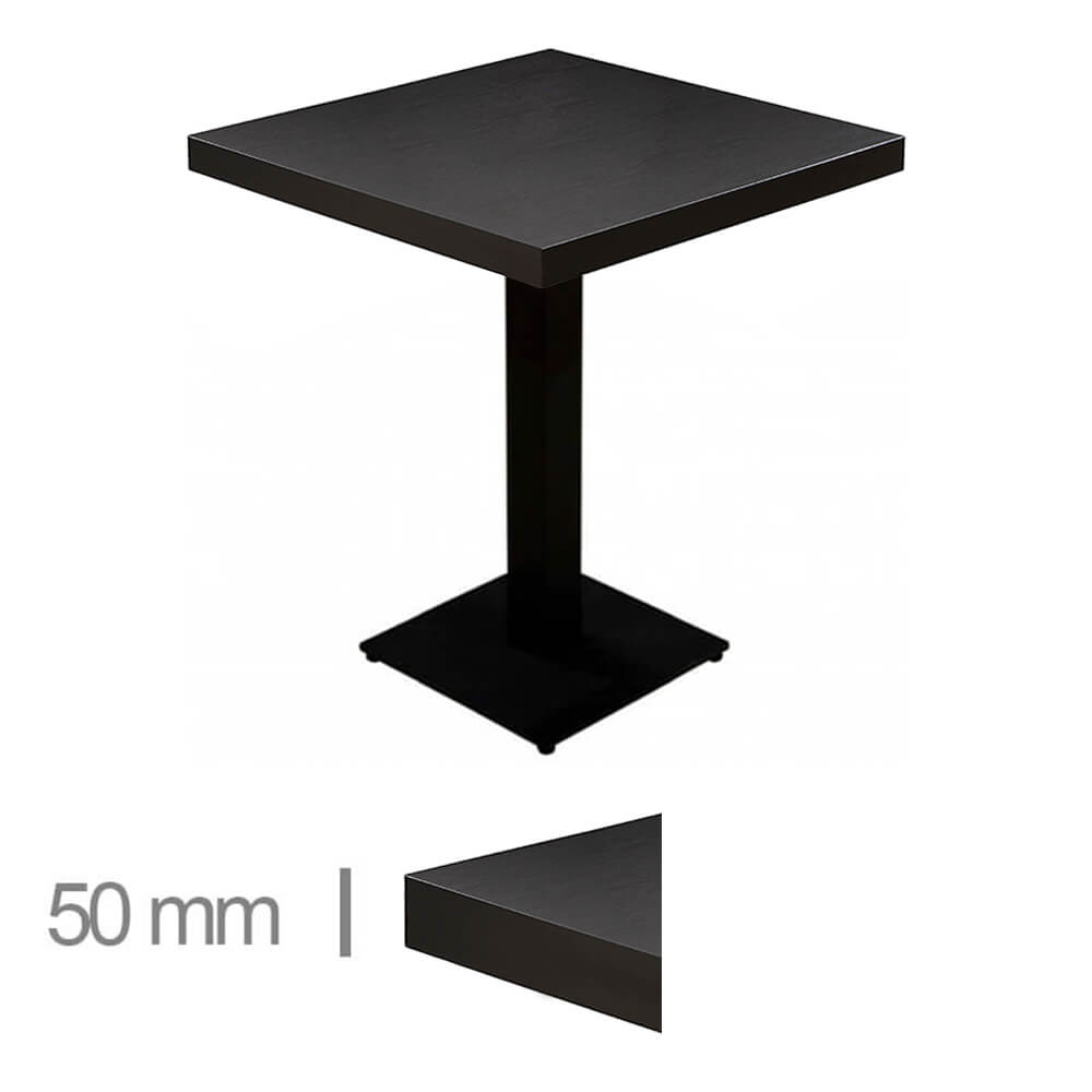 Horeca Tafel-Dublin-Zwart-60x60-Cm-Met-Onderstel-50mm