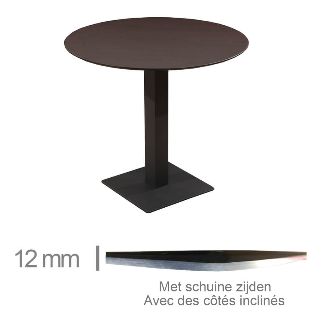 Horeca-Tafel-Rond-Compact-Wenge-69-Cm-Met-Onderstel-12mm-NL-FR