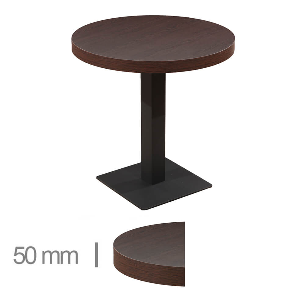 Horeca-Tafel-Rond-Dublin-Wenge-60-Cm-Met-Onderstel