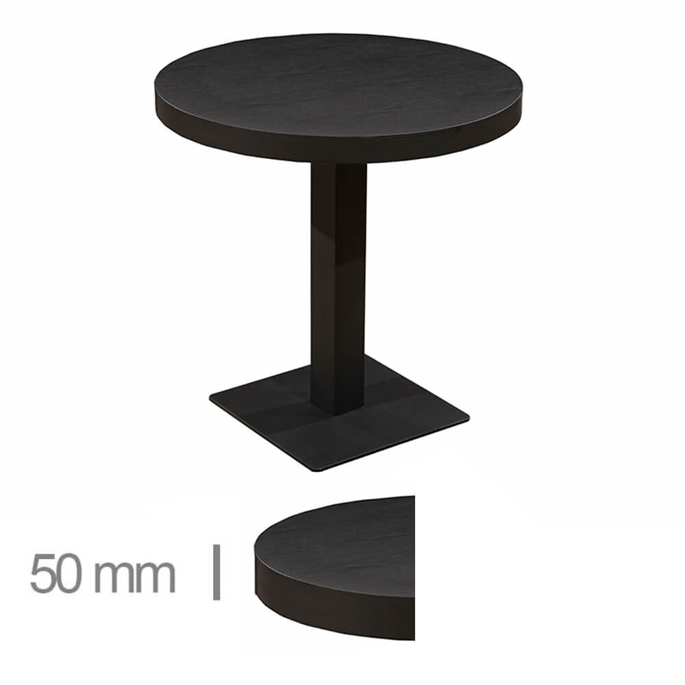 Horeca-Tafel-Rond-Dublin-Zwart-60-Cm-Met-Onderstel-50mm-B-339