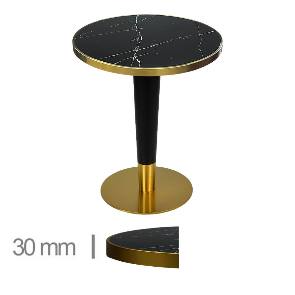 Horeca-Tafel-Rond-Faux-Marmer-60-Cm-Met-Onderstel-Zwart-B-339-GOLD