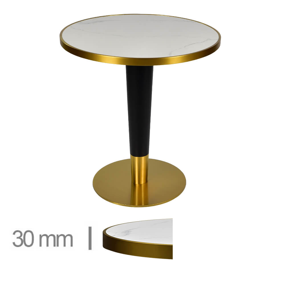 Horeca-Tafel-Rond-Faux-Marmer-60Cm-Met-Onderstel-B-320-Gold-Black