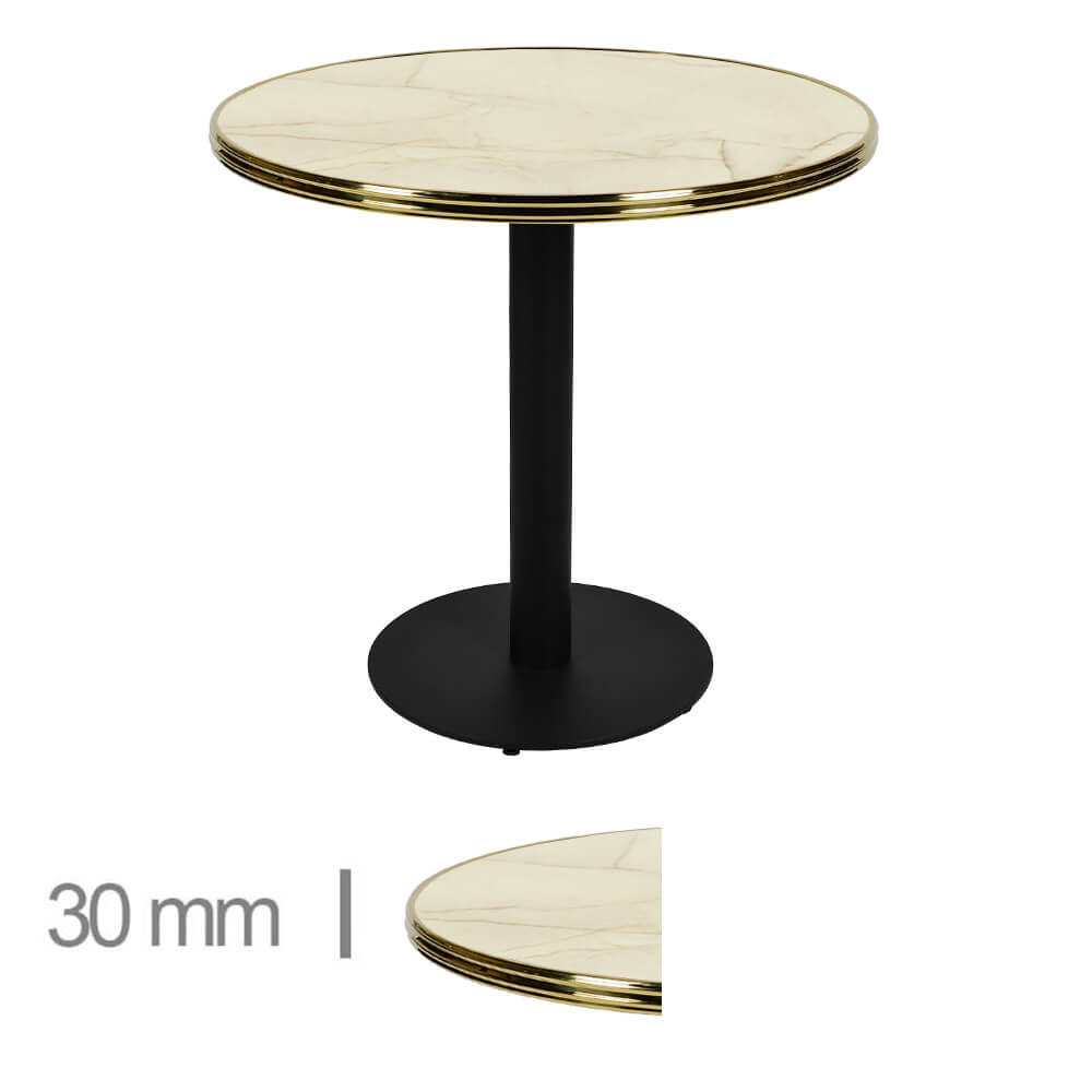 Horeca-Tafel-Rond-Met-Chroom-Rand-Werzalit-Golden-Marble-60-Cm-B-320