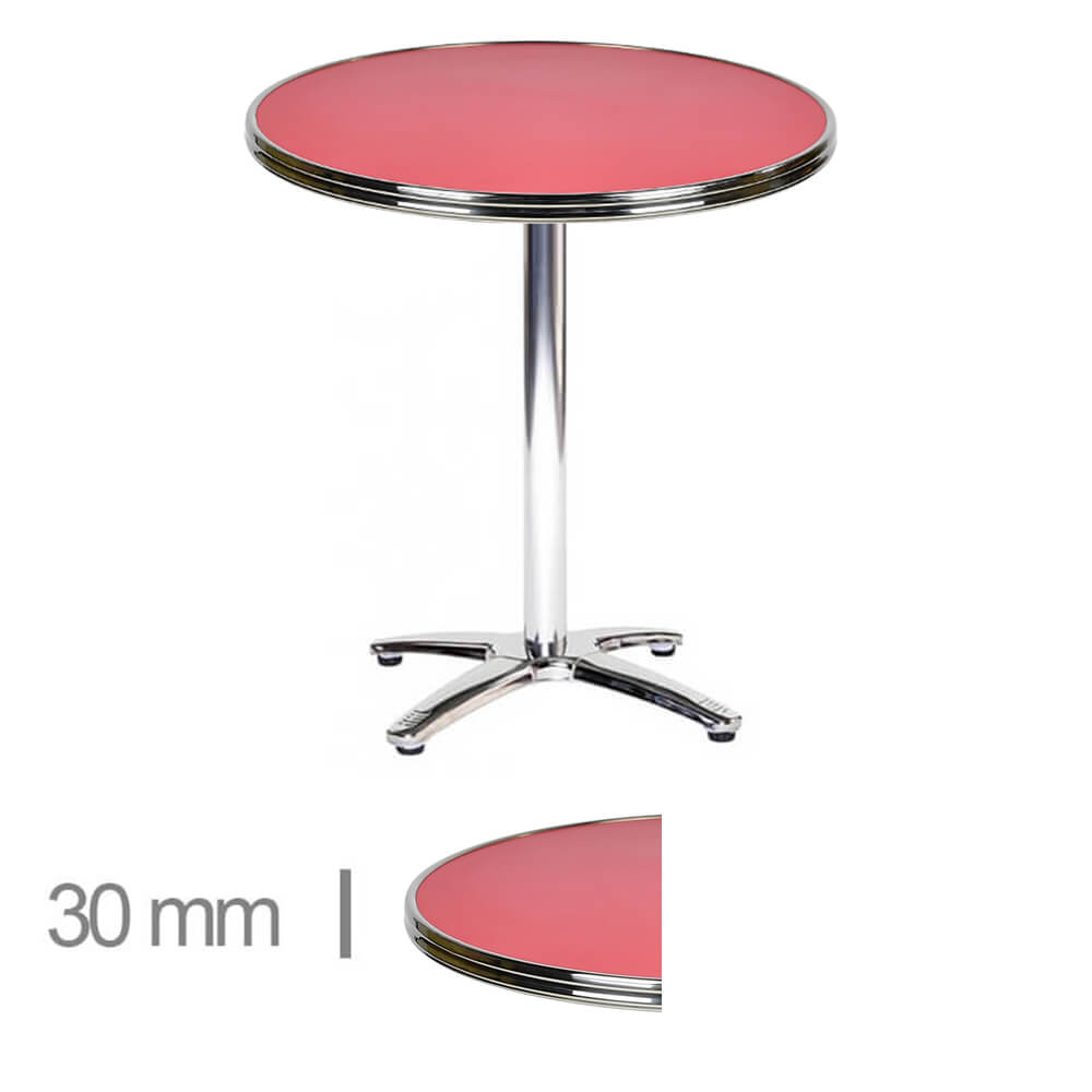 Horeca-Terras-Tafel-Rond-Werzalit-Rood-30mm-60-Cm-A-ROMA