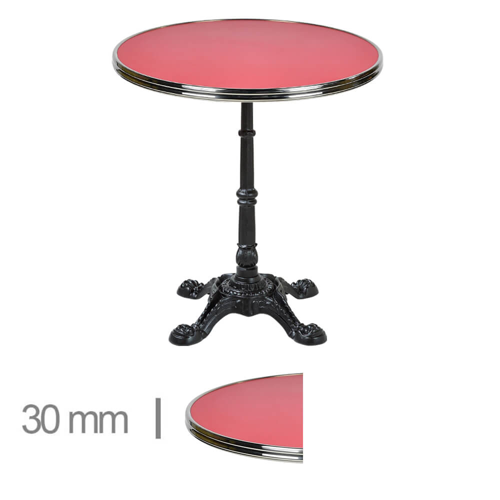 Horeca-Terras-Tafel-Rond-Werzalit-Rood-30mm-60Cm-B-CE155