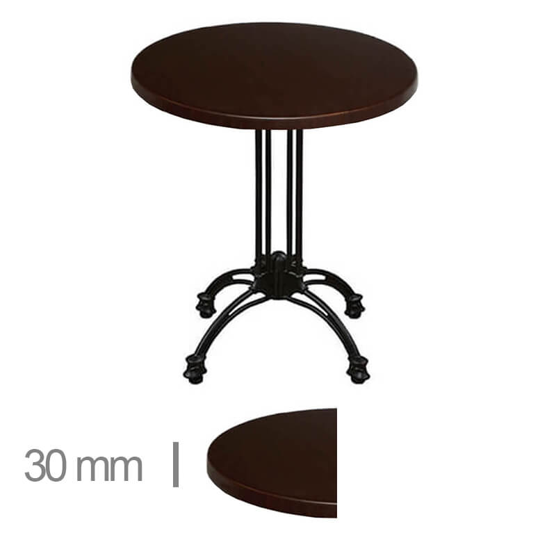 Horeca-Terras-Tafel-Rond-Werzalit-Wenge-60-Cm-30mm