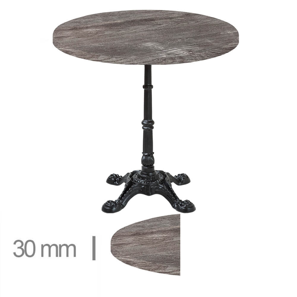 Horeca-Terras-Tafel-Werzalit-Oud-Pine-R60-Cm-30mm-Gietijzer