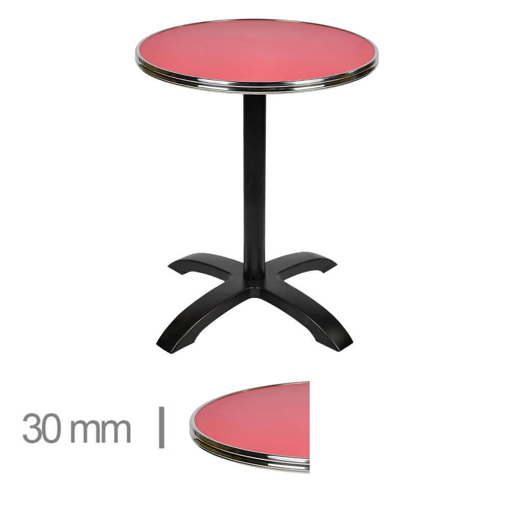 Horeca-Terrastafel-Rond-Met-Ring-Opklapbaar-Werzalit-Rood-60Cm