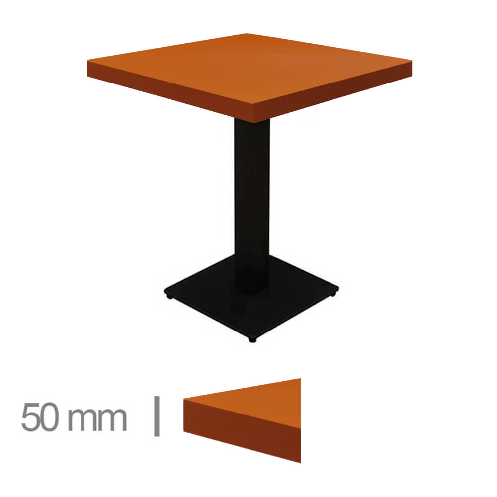 Horeca Tafel-Dublin-Oranje-70x70-Cm-Met-Onderstel-50mm -