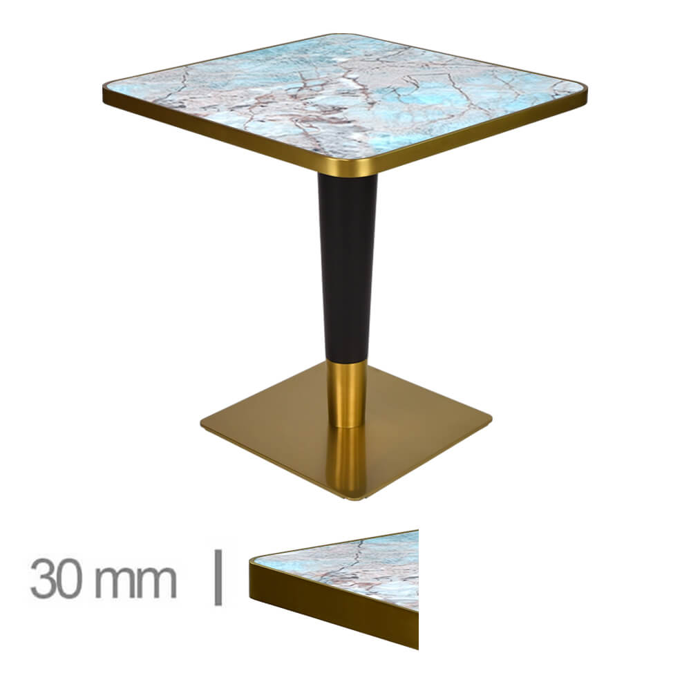 Horeca-Tafel-Faux-Marmer-Wit-60x60-Cm-Met-Onderstel-B-339-GOLD-BLACK