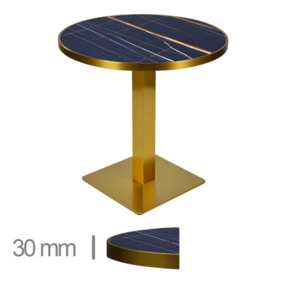 Horeca-Tafel-Rond-Faux-Marmer-Amber-60-Cm-Met-Onderstel-B-339-GOLD