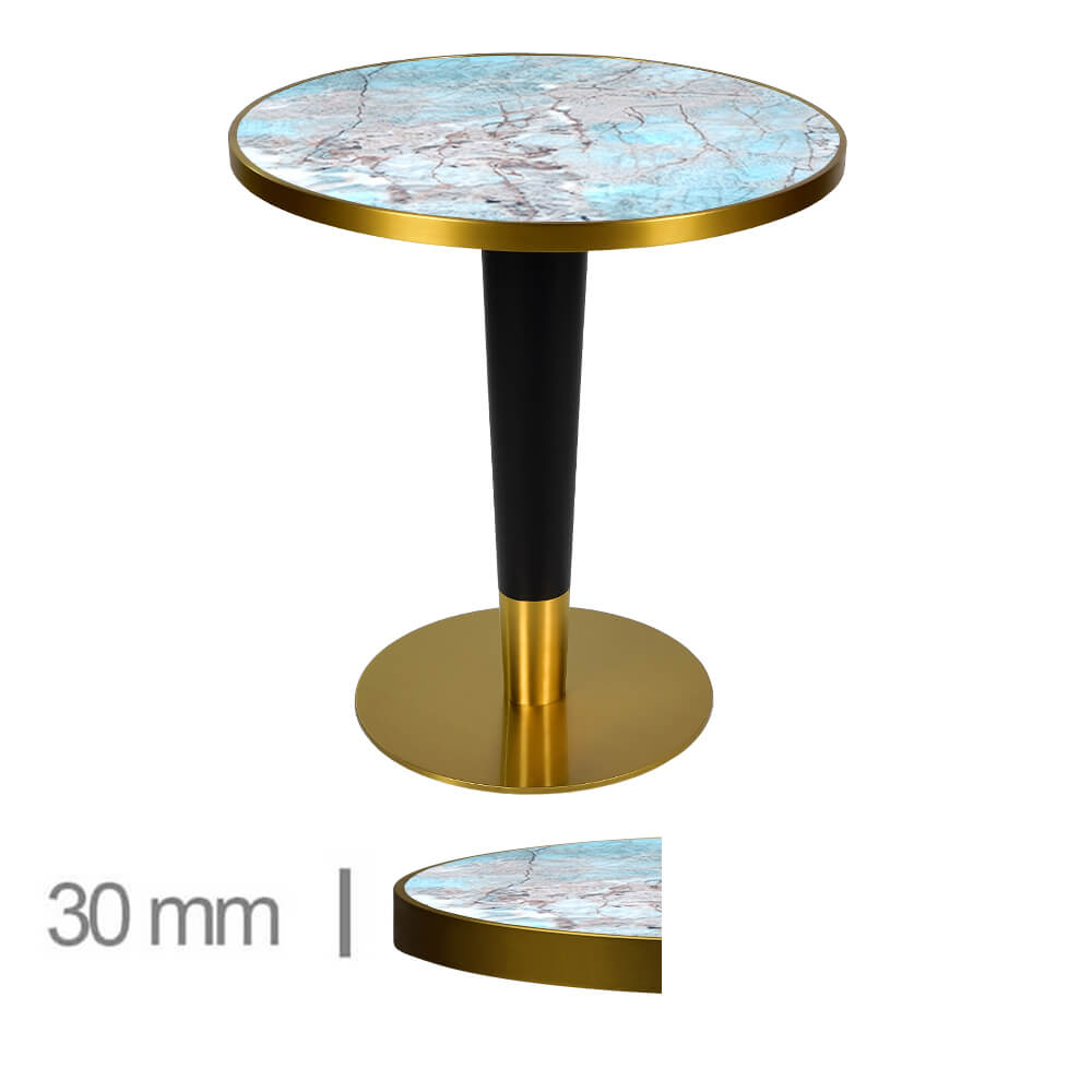 Horeca-Tafel-Rond-Faux-Marmer-Green-60-Cm-Met-Onderstel-B-320-GOLD-BLACK