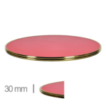 Horeca-Tafelblad-Rond-Met-Messing-Rand-Werzalit-Rood-3-Cm-Dik