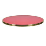 Horeca-Tafelblad-Rond-Met-Messing-Rand-Werzalit-Rood-R60-3-Cm-Dik