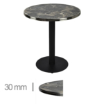 Horeca-Tafel-Rond-Met-Chroom-Rand-Werzalit-Brownie-Marble-60-Cm