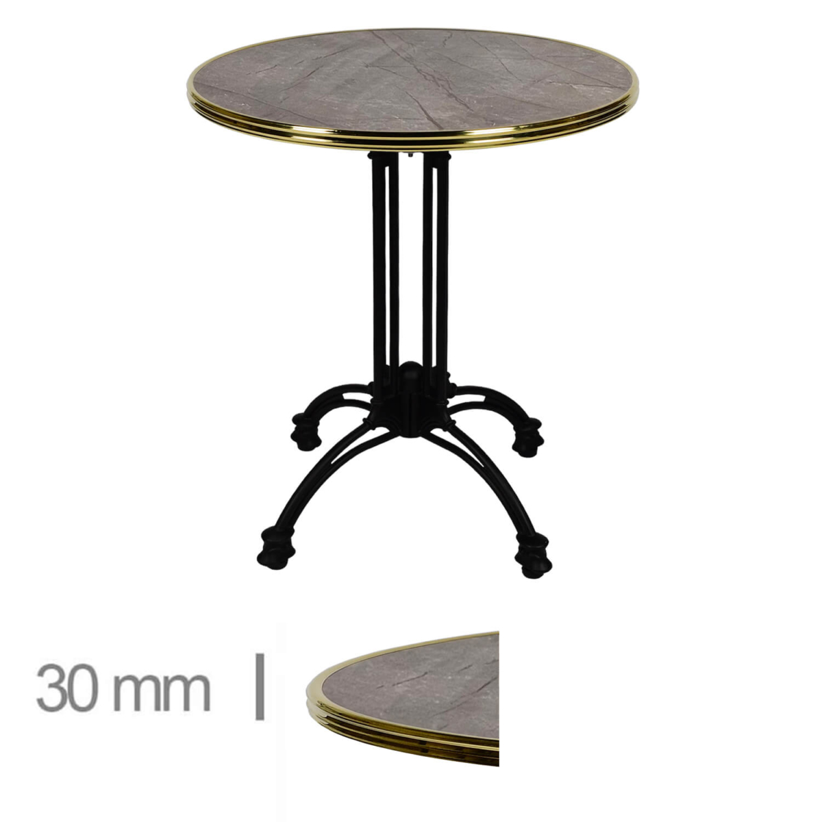 Horeca-Tafel-Rond-Met-Messing-Rand-Werzalit-Dia-60-Cm-A-442