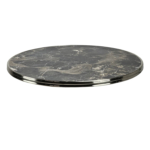 Horeca-Tafelblad-Rond-Met-Chroom-Rand-Werzalit-Brownie-Marble-R60-3-Cm-Dik-318