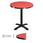 Horeca-Terrastafel-Rond-Met-Chroom-Rand-Werzalit-Rood-60-Cm