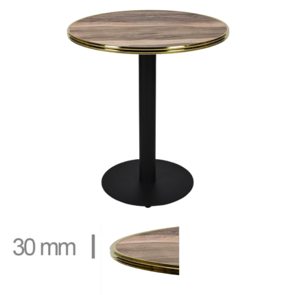 Horeca-Terrastafel-Rond-Met-Messing-Rand-Werzalit-Indian-Wood-60-Cm-B-320