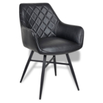 Horeca-Armstoel-Luxor-pu-Zwart-G