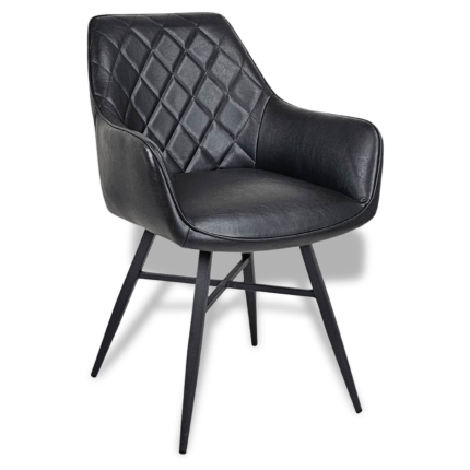 Horeca-Armstoel-Luxor-pu-Zwart-G
