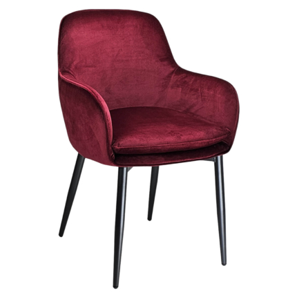 Horeca-Armstoel-Velvet-Fluweel-Malmo-Bordeaux